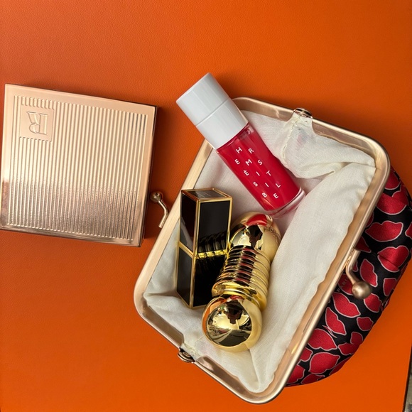 Rouje Red and Black Retro Makeup Pouch/ Clutch - Picture 2 of 6